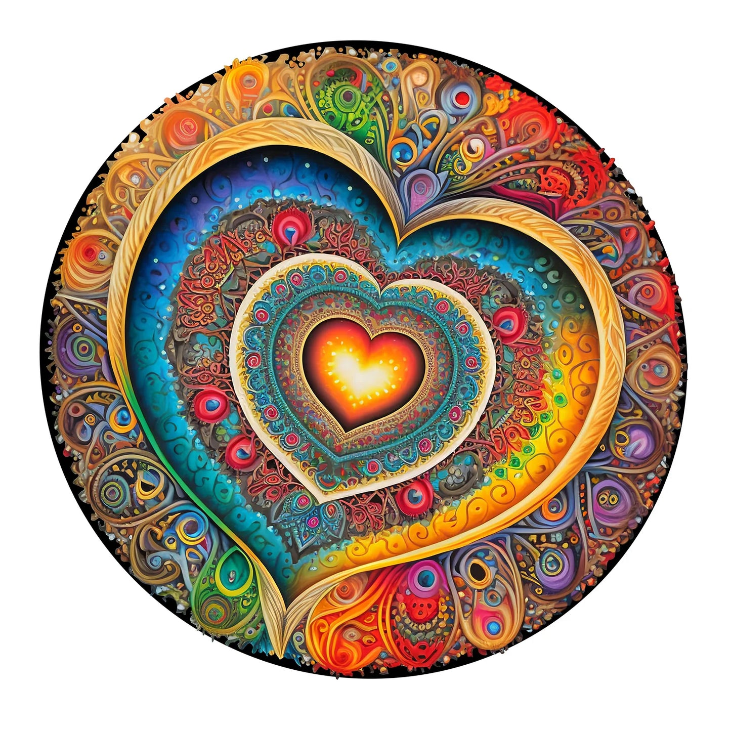 Herz-Liebe-Holzpuzzle – Romantisches Geometriepuzzle