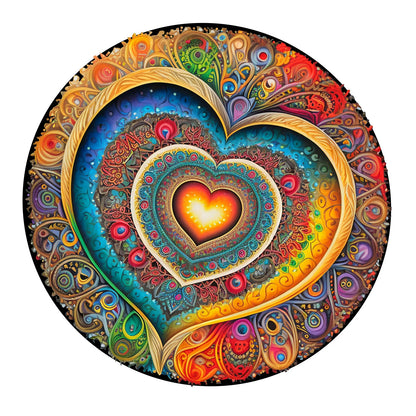 Herz-Liebe-Holzpuzzle – Romantisches Geometriepuzzle