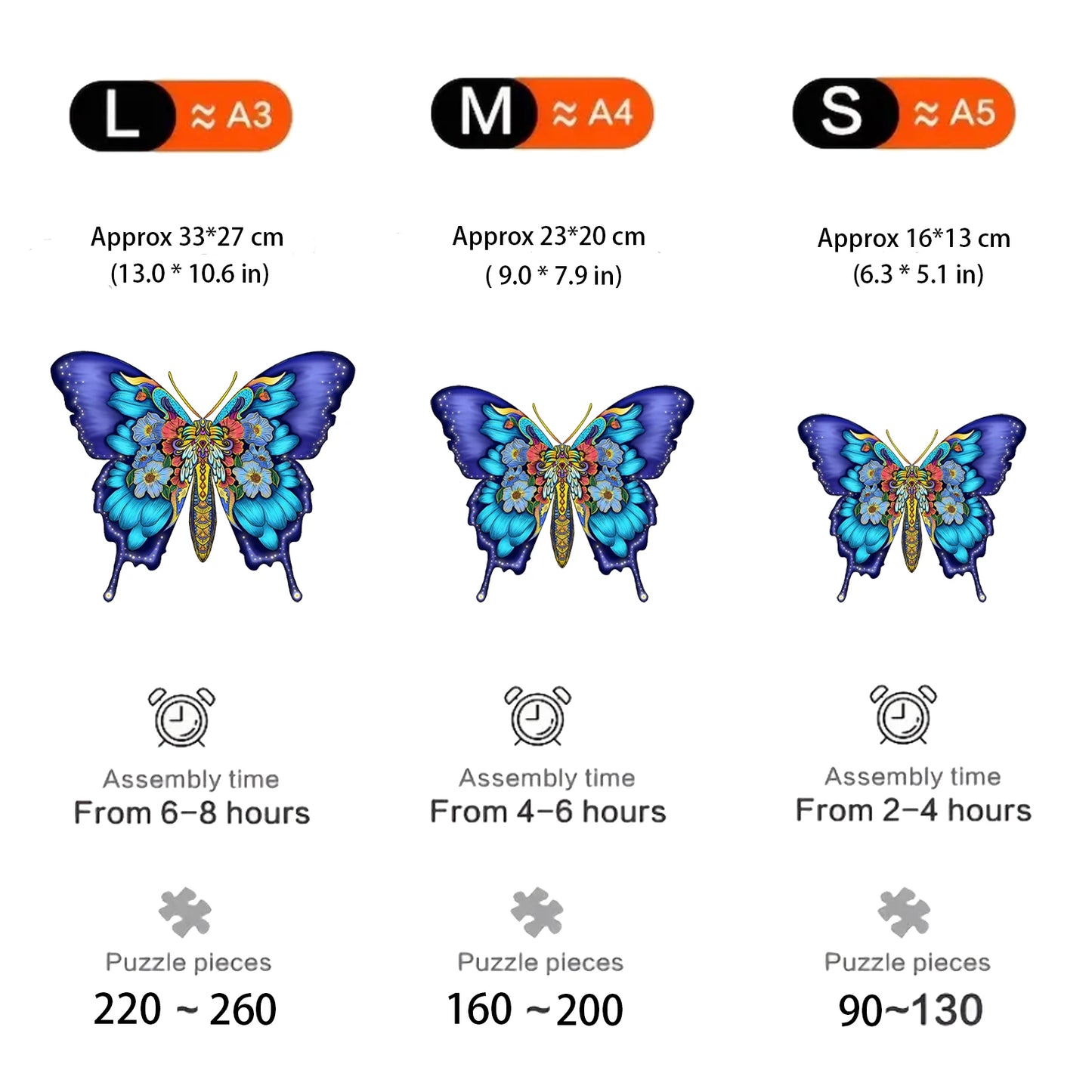 Schmetterling-Holzpuzzle – 3D-Naturdeko