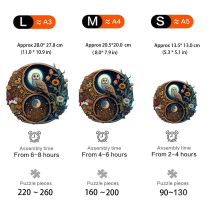 Yin-Yang-Vogel-Holzpuzzle – Harmonisches Design