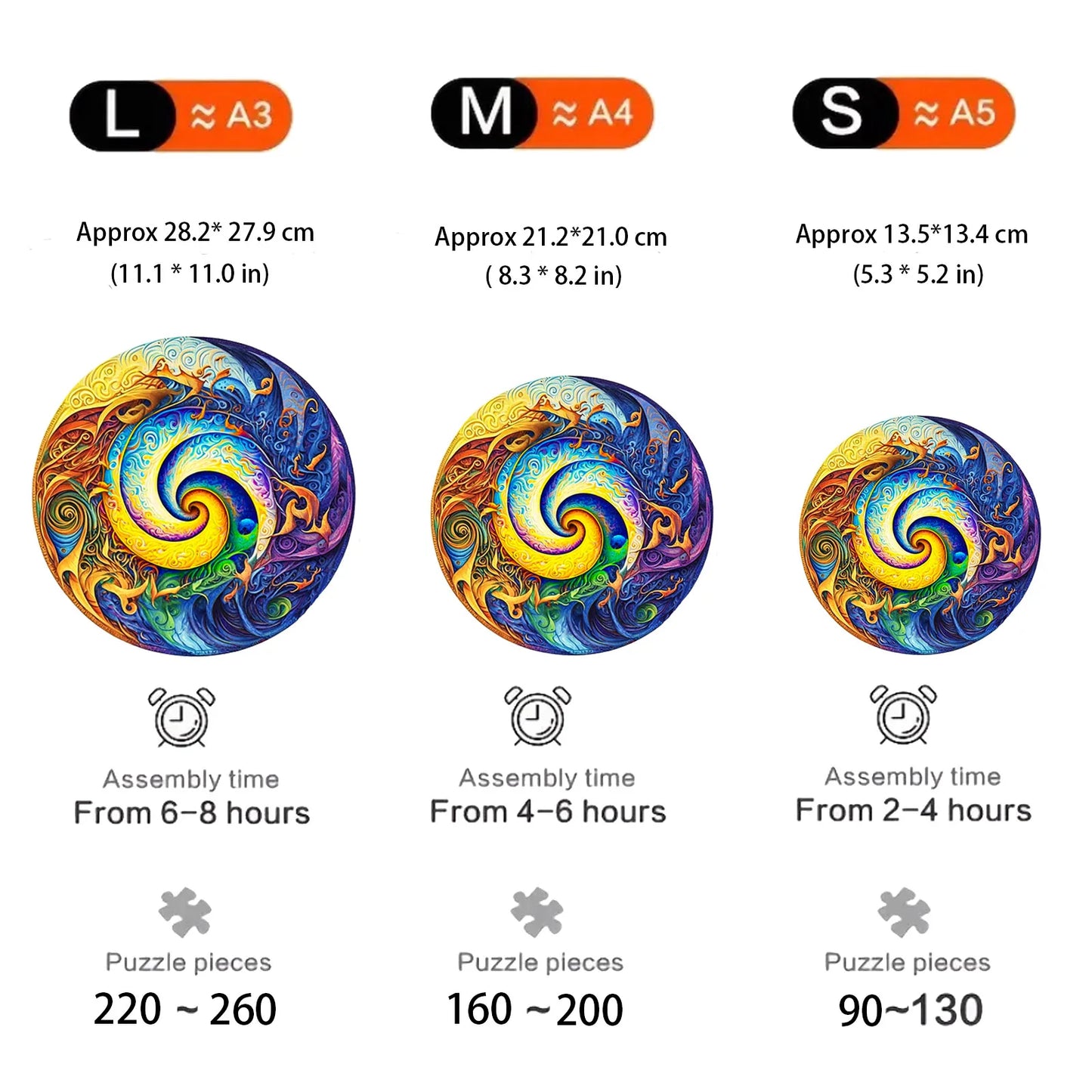 Buntes Muster-Holzpuzzle – Kreative Entspannung