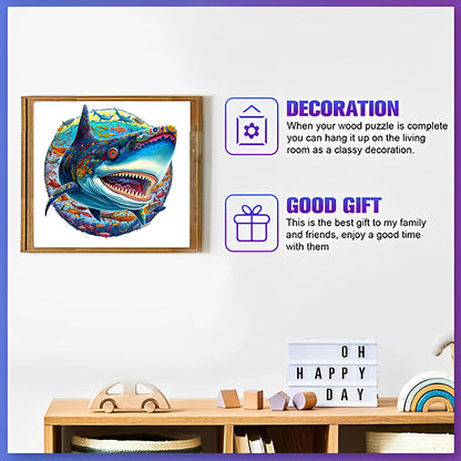 Hai-Holzpuzzle – Dynamisches Tierpuzzle