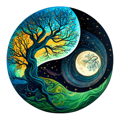 Großes Baum-Holzpuzzle – Waldmotiv für Gehirntraining