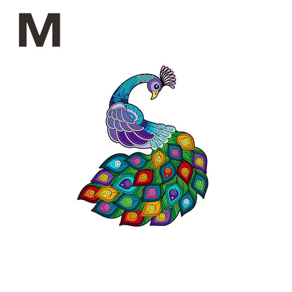 Bunter Pfau-Holzpuzzle – Lebendiges Tierpuzzle