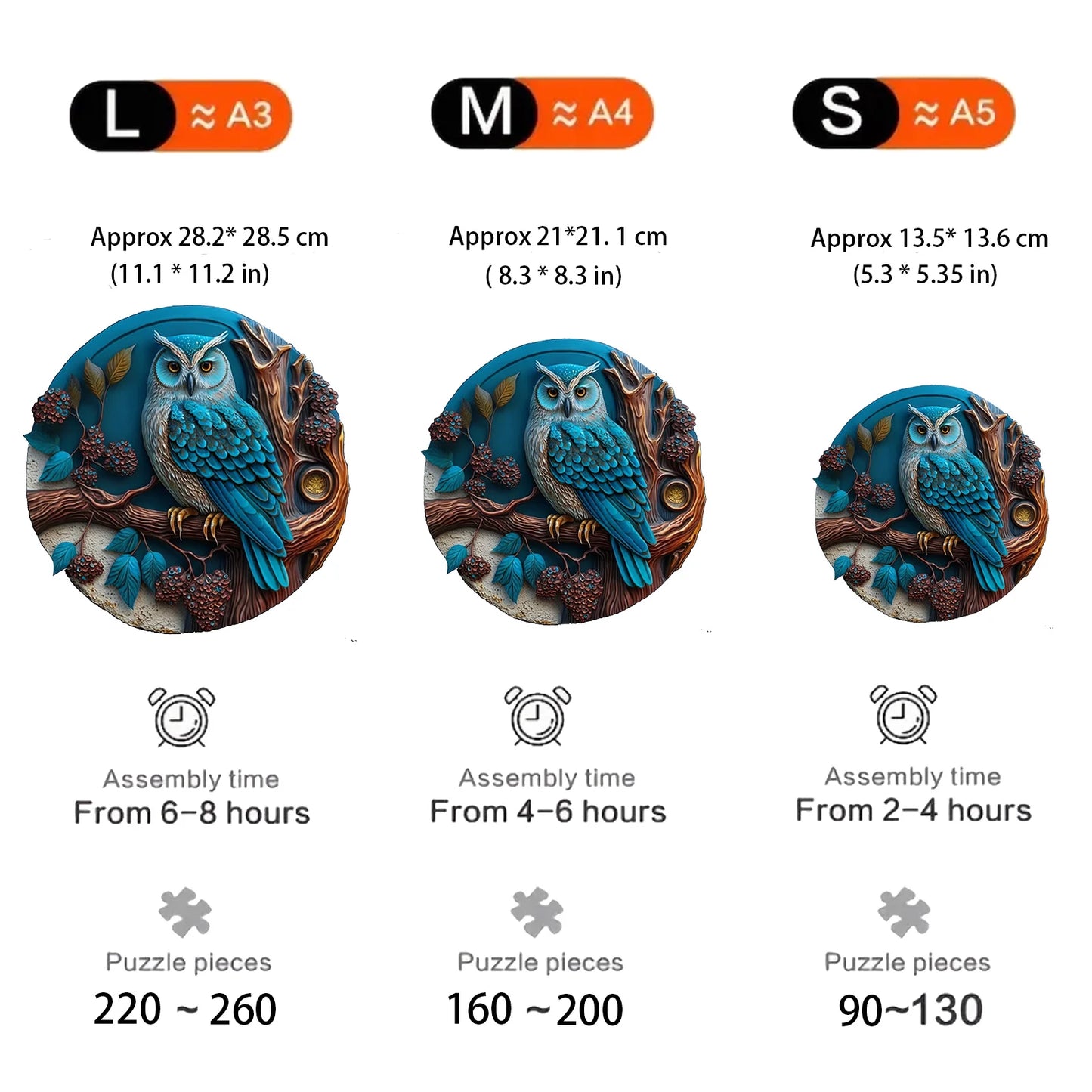 Eulen-Holzpuzzle – 3D-Vogel für alle Altersgruppen