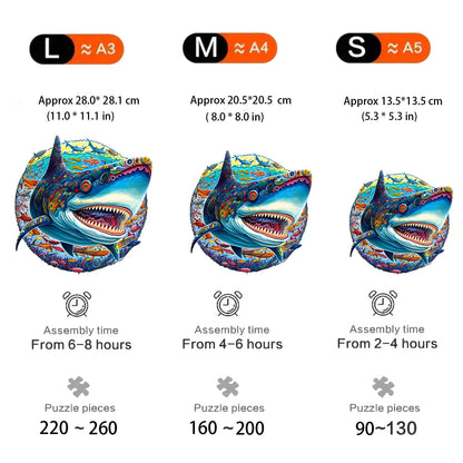 Hai-Holzpuzzle – Dynamisches Tierpuzzle