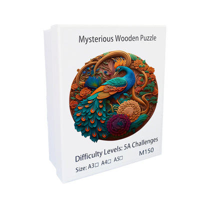 Pfau-Holzpuzzle – Elegantes Tierpuzzle
