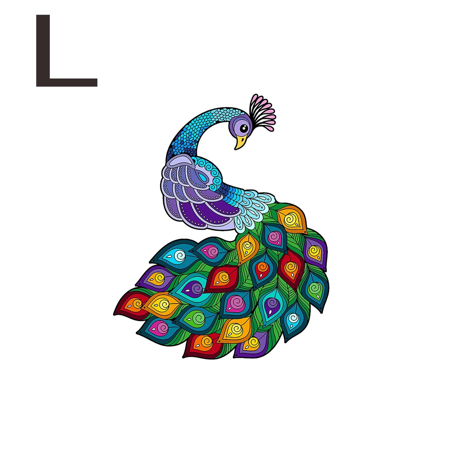 Bunter Pfau-Holzpuzzle – Lebendiges Tierpuzzle