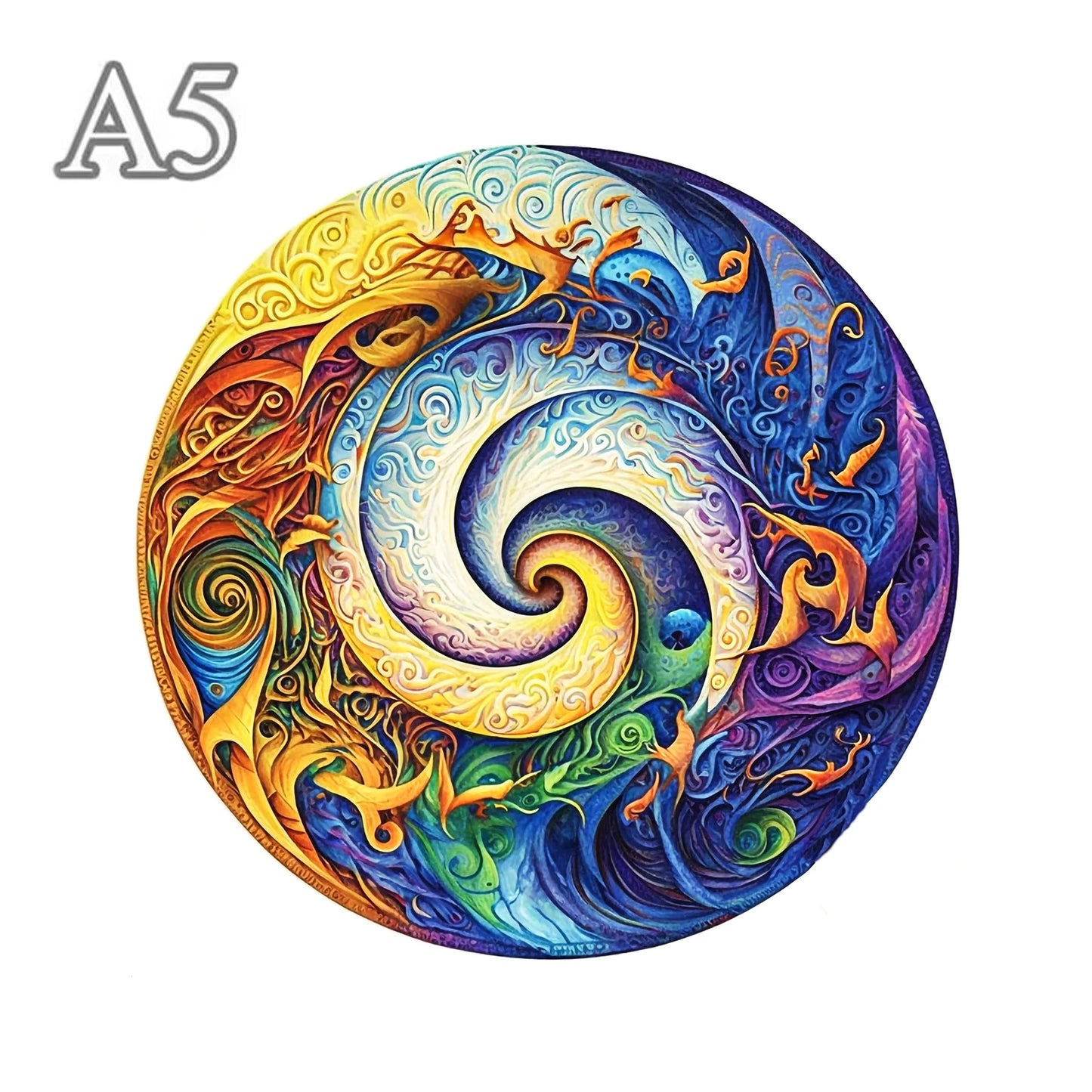 Buntes Muster-Holzpuzzle – Kreative Entspannung