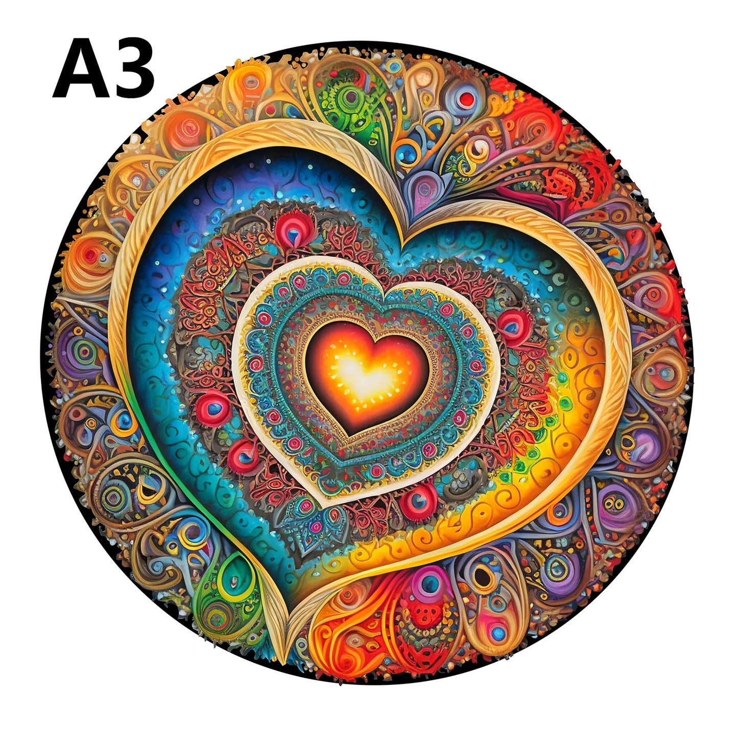 Herz-Liebe-Holzpuzzle – Romantisches Geometriepuzzle