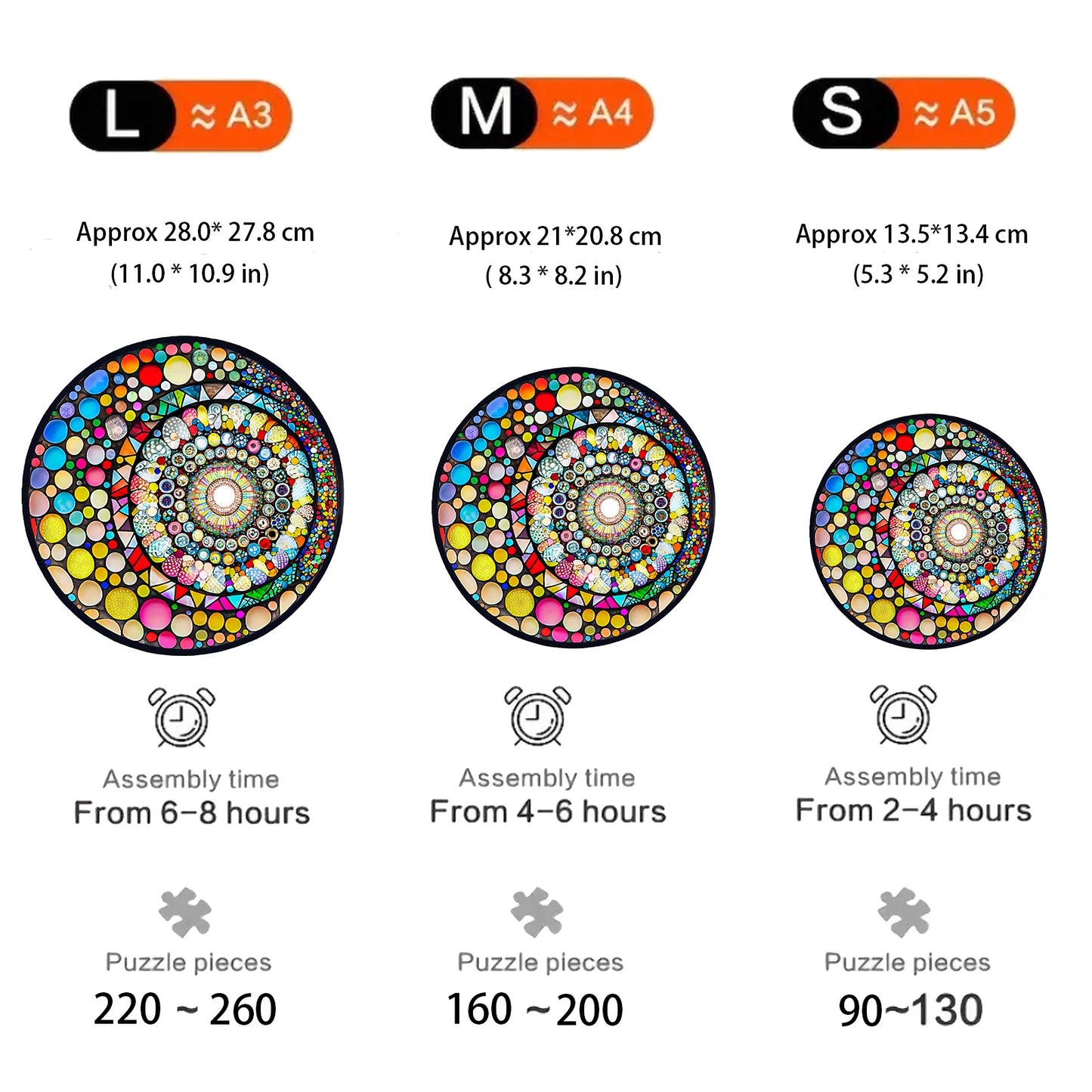 Bunter Kreis-Holzpuzzle – Geometrische Entspannung