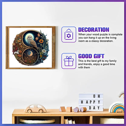 Yin-Yang-Vogel-Holzpuzzle – Harmonisches Design