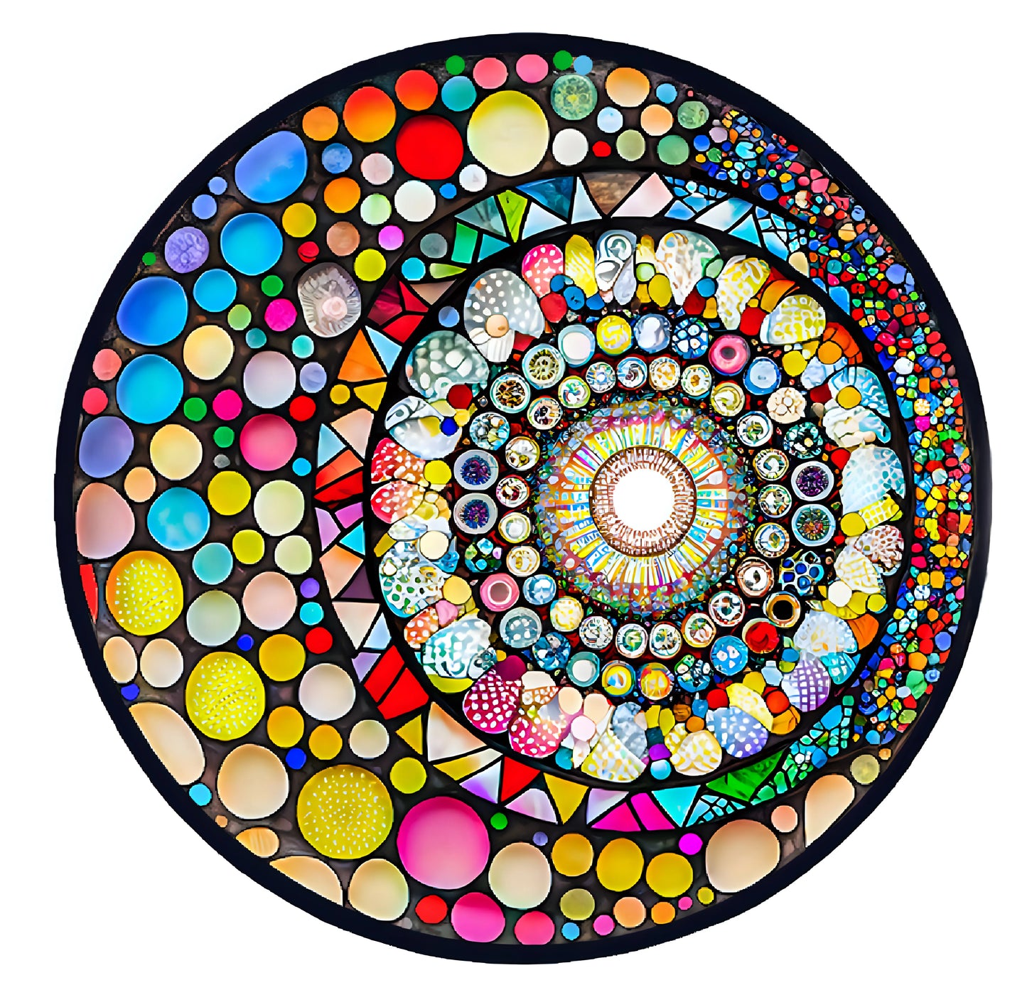 Bunter Kreis-Holzpuzzle – Geometrische Entspannung