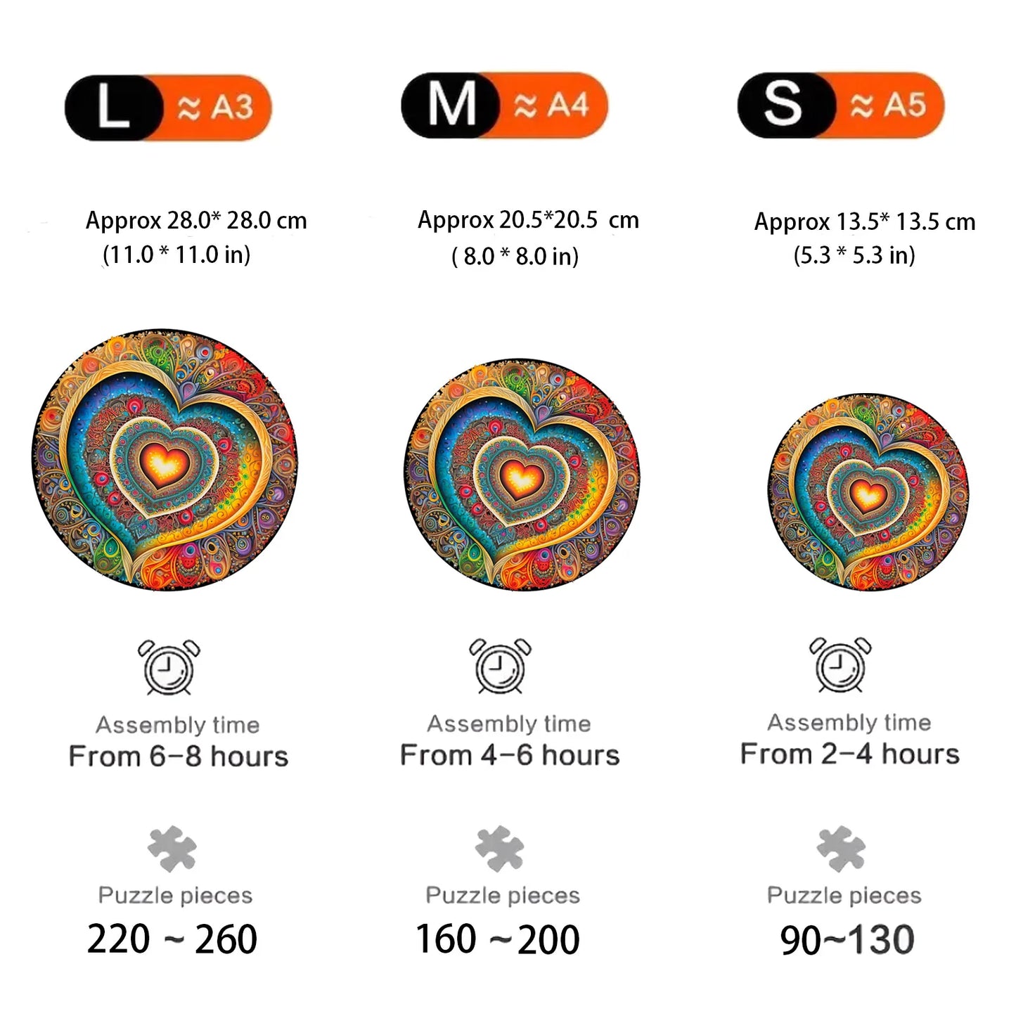 Herz-Liebe-Holzpuzzle – Romantisches Geometriepuzzle